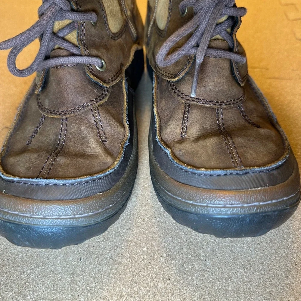 Merrell Decora Prelude Boot Women 7.5 Brown Leather Suede Knit Waterproof J42724